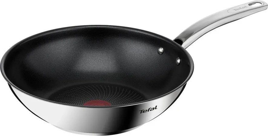 Tigaie tip wok cu suprafață antiaderentă din oțel inoxidabil ø 28 cm Intuition B8171944 – Tefal