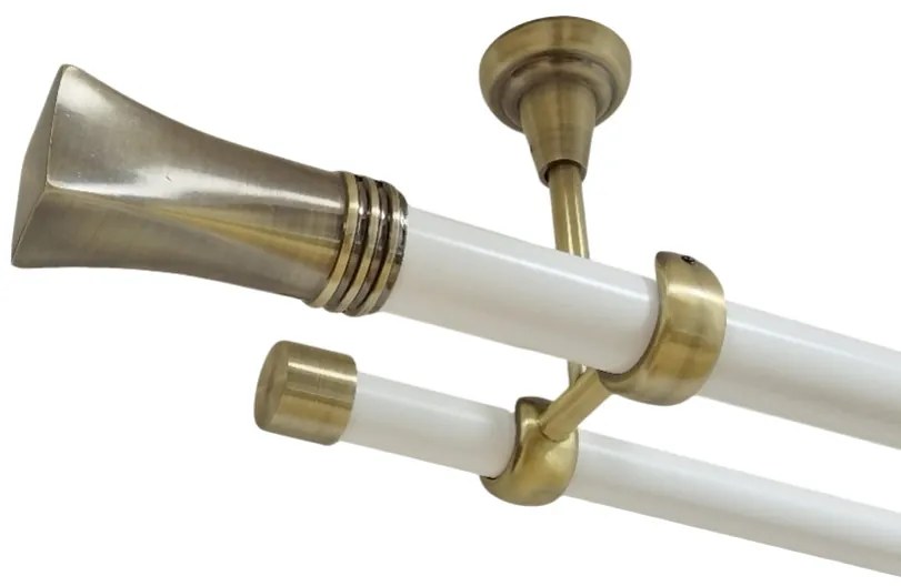 Galerie tavan fara inele MALAGA - 25/19 - alb/aur antic (Alege marime: 280 cm)