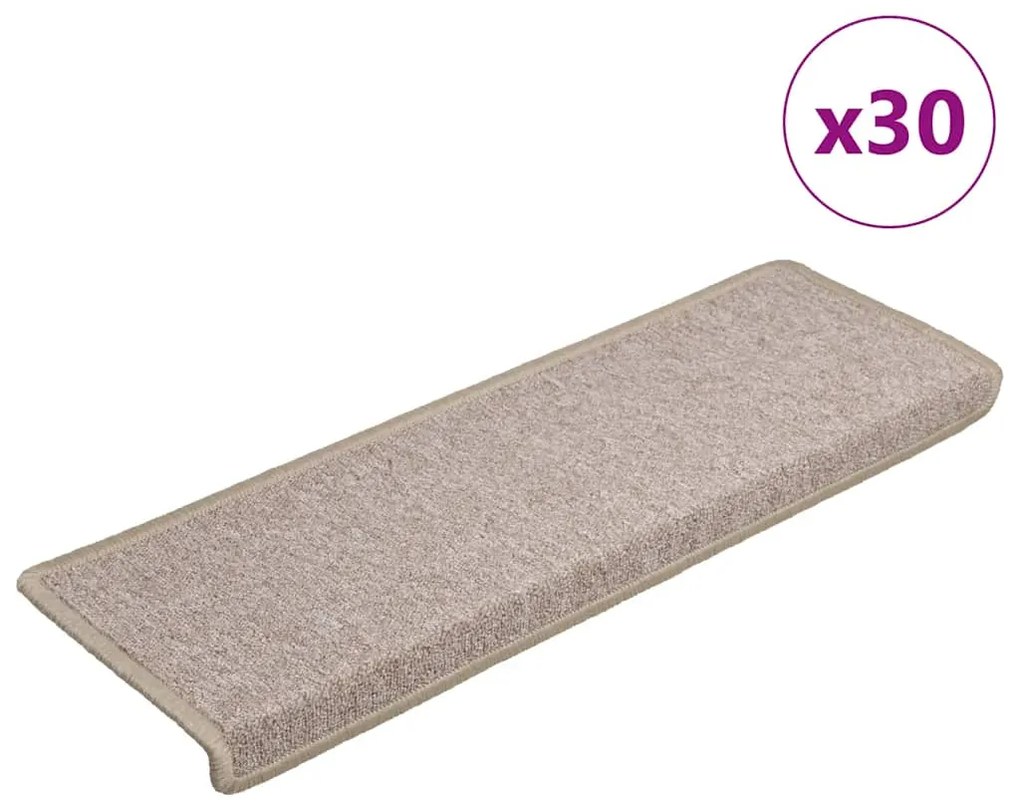 vidaXL Covorașe scară 30 buc 65x21x4 cm Taupe
