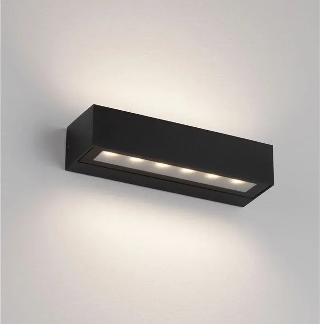 Aplica exterior neagra liniara 22cm IP65 LED CCT PRISMATIC