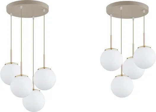 Brilagi - Candelabru suspendat pe cablu MILO ECRU 4xE27/60W/230V bej/auriu