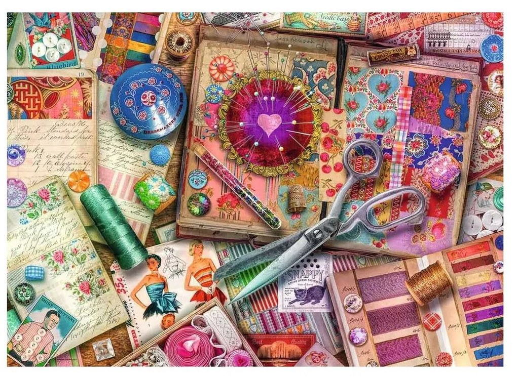 PUZZLE CROITORIE VINTAGE, 1000 PIESE - RAVENSBURGER (RVSPA16928)