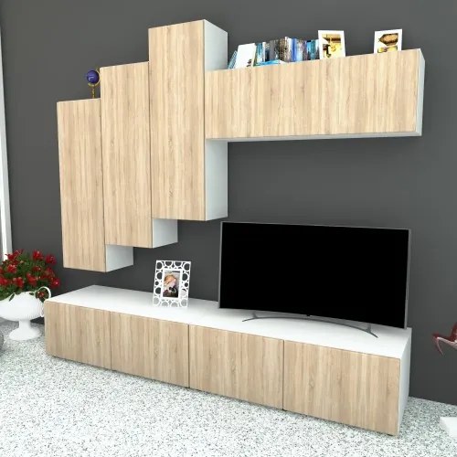 Living Armonia V3 MDF Sonoma - cu sistem &quot;PUSH TO OPEN&quot;