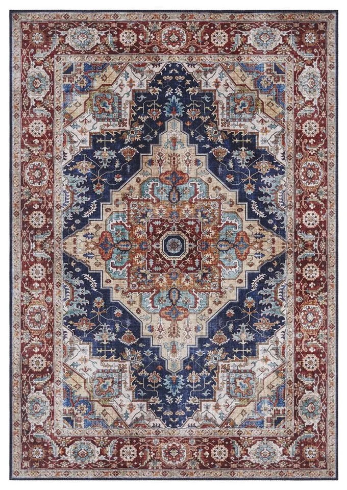 Covor Nouristan Sylla, 200 x 290 cm, roșu - albastru închis