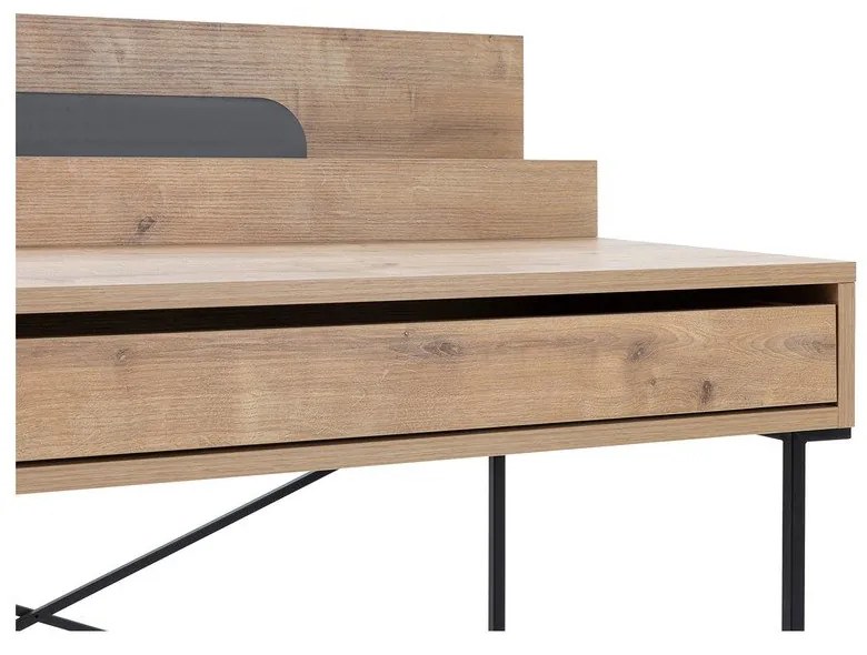 Birou de tip secretaire din lemn de stejar 60x113 cm Lila – Marckeric