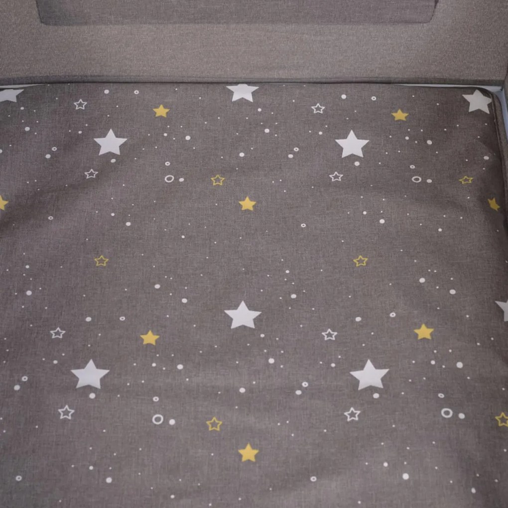 Patut pliant transformabil in tarc copii NOVOKIDS™ Onceuponatime NEST, 62X125 cm, 2 Niveluri, Jucarie Carusel muzical, Fermoar acces lateral, Gri