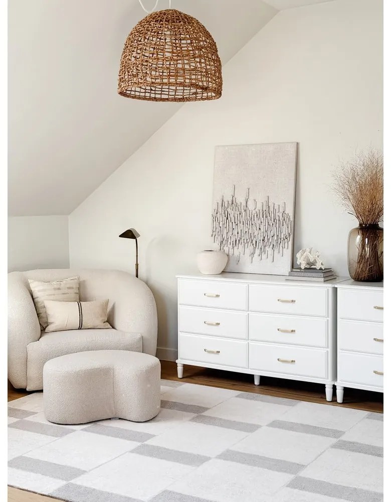 Covor bej din lână 133x190 cm Agnus Pavement – Agnella