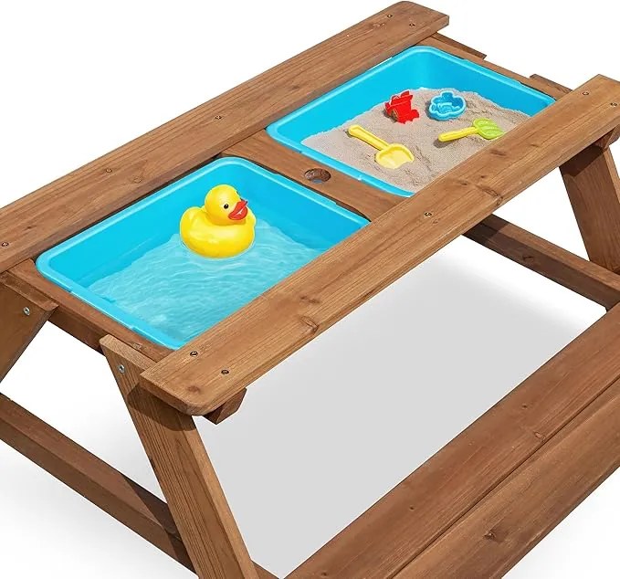 Banca de gradina pentru copii cu masa de joaca PLAYLAND 88x88x51 cm
