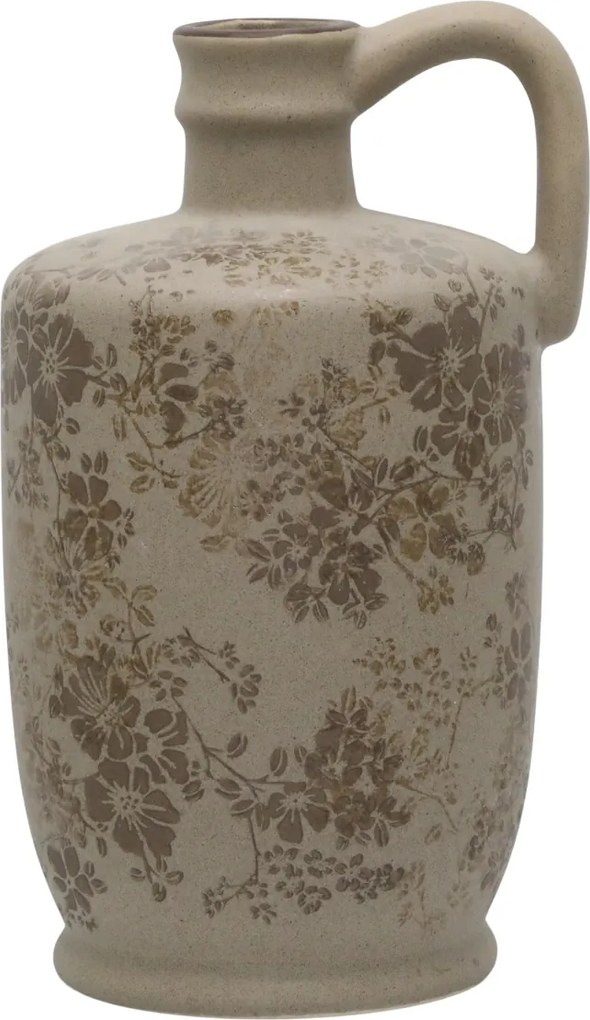 Carafa din ceramica, cu motive florale, D13cm, Melun