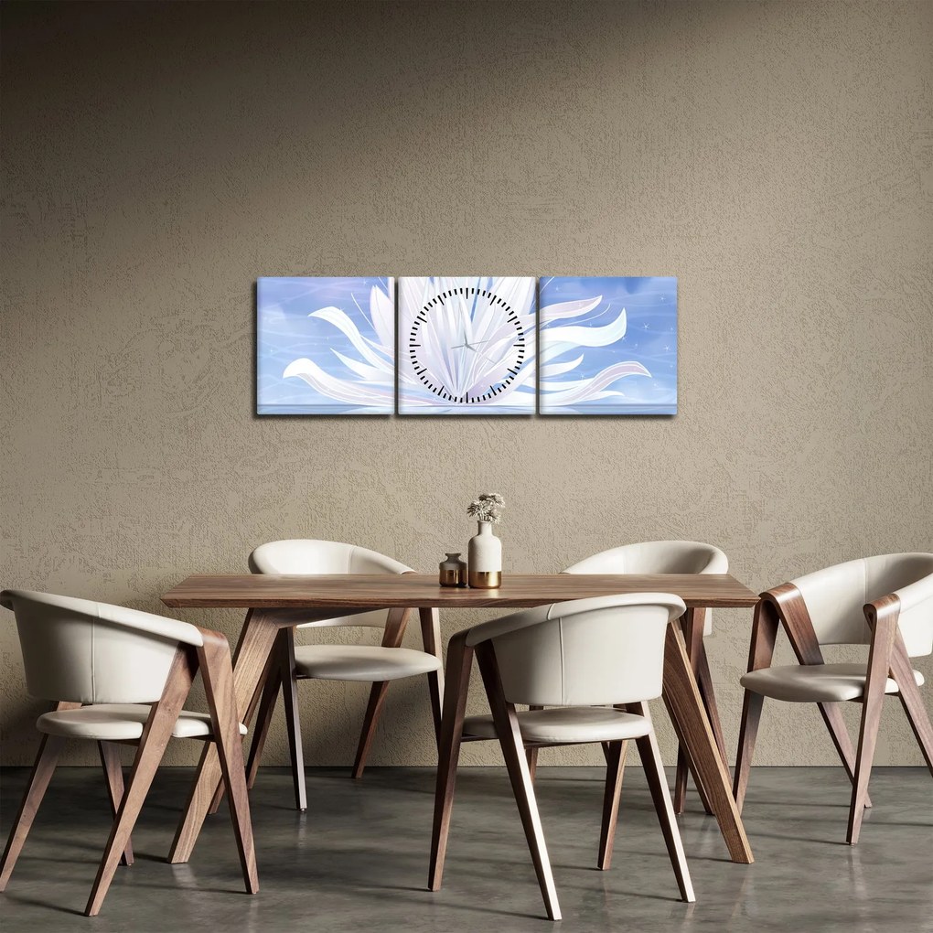 Tablou - Floare de lotus (cu ceas) (90x30 cm)