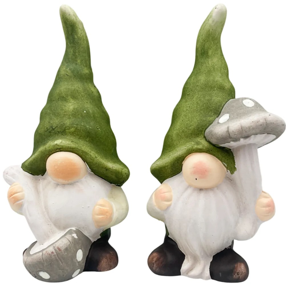 Set 2 Pitici decorativi CUDDLES, Verde  Alb, 18cm