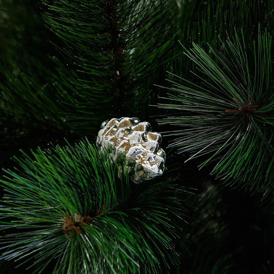 Ornament conuri, 6 cm, 6x alb
