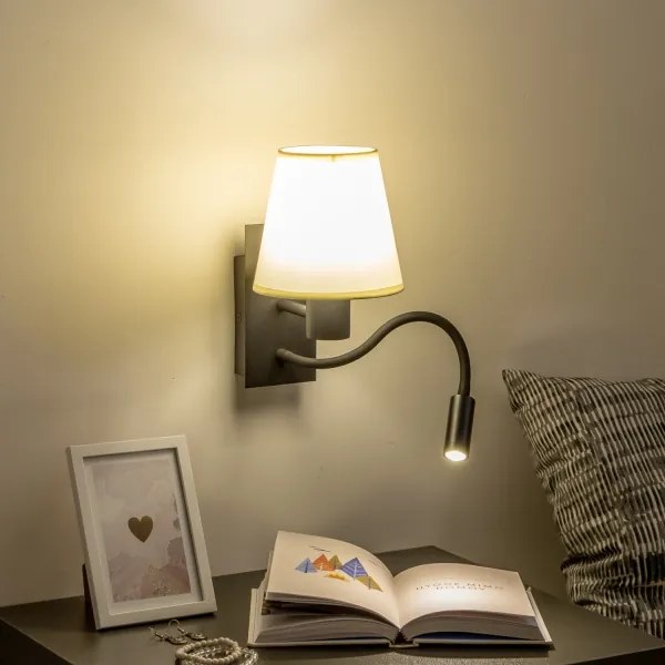 Lampă LED de perete Brilagi NUBILA 1xE27/25W/230V + LED/3W negru/crem