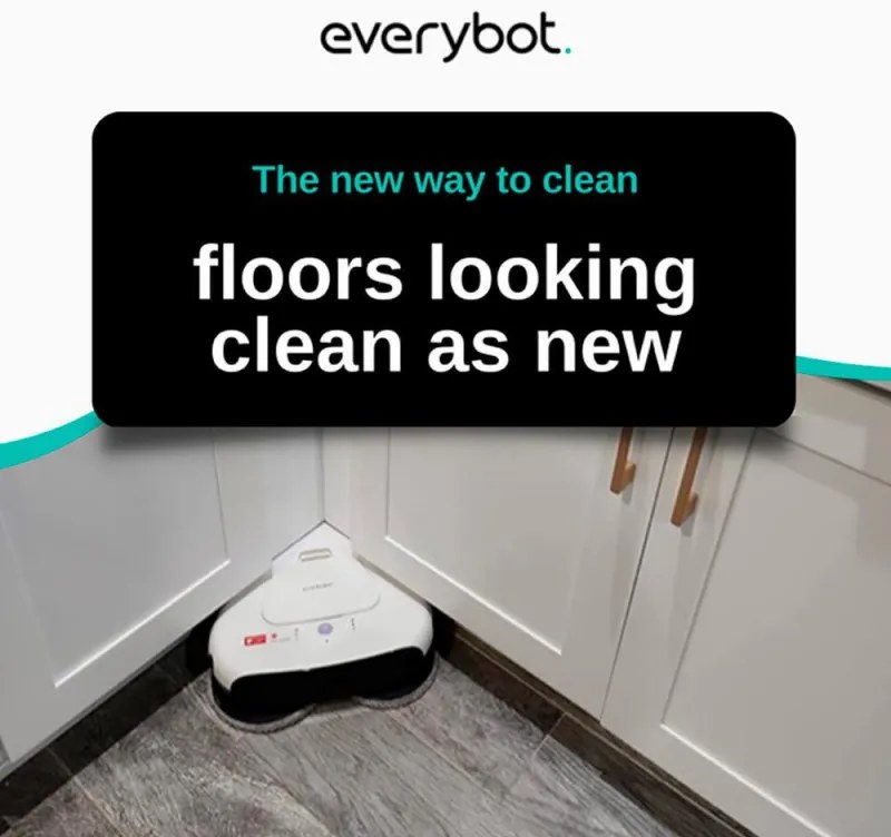 Robot curatare podele Everybot TS300, 27W, 300 ml, Umeda/uscata, Autonomie pana la 200 min, 6 moduri, Senzor anti-cadere/coliziune, Alb