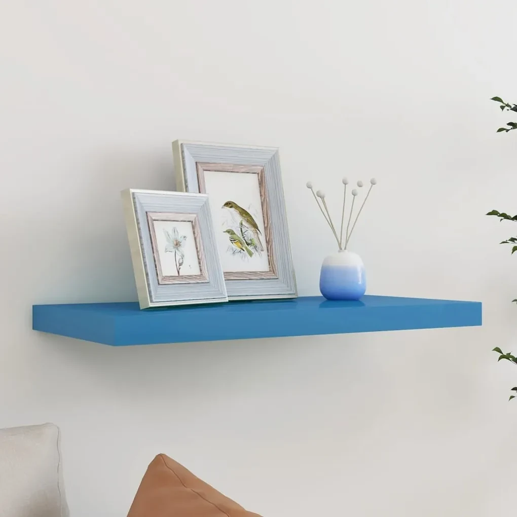 326618 vidaXL Raft de perete suspendat, albastru, 60x23,5x3,8 cm, MDF