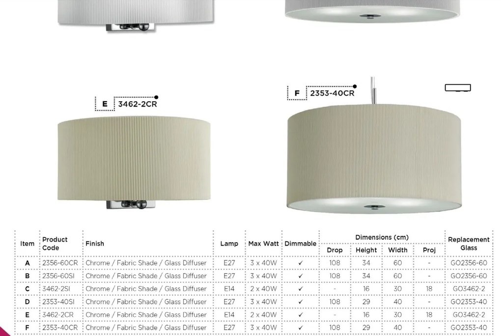 Lustra / Pendul elegant design clasic Drum Pleat crem 2353-40CR SRT