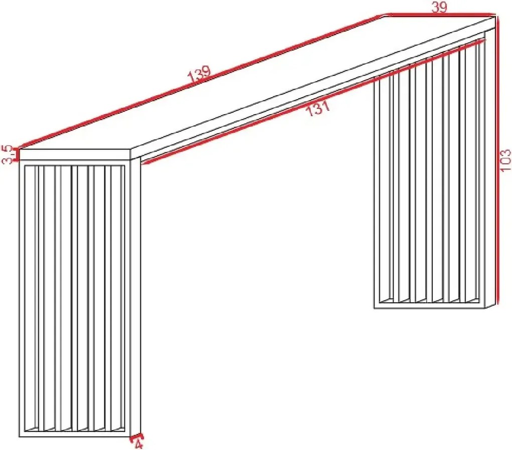 Masa bucatarie ,tip bar, lemn.seria wood A-620,pin natur-negru,140x40x103cm, 30141