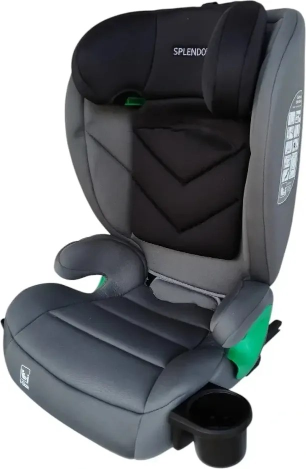 Scaun auto ISOFIX transformabil in inaltator NOVOKIDS Splend'or Edition HF03, R129 i-Size, 100-150 cm, 15-36 kg, Gri