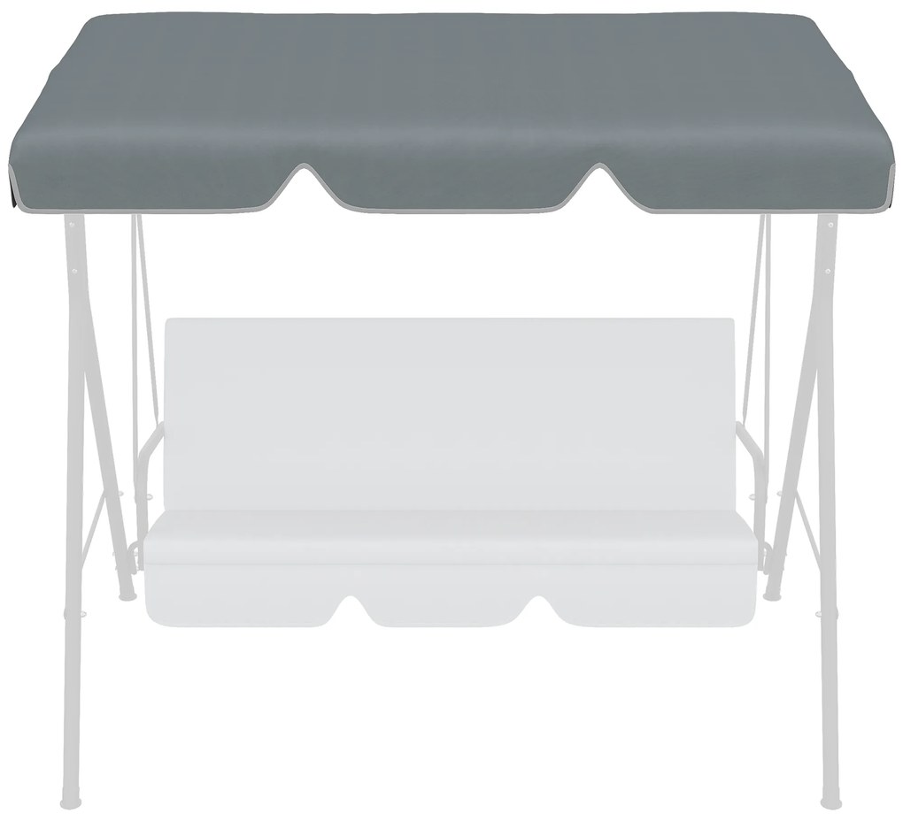 Copertina de Rezerva pentru Balansoar Outsunny, 2 Locuri, Cadru Tubular, Gri Inchis | Aosom Romania