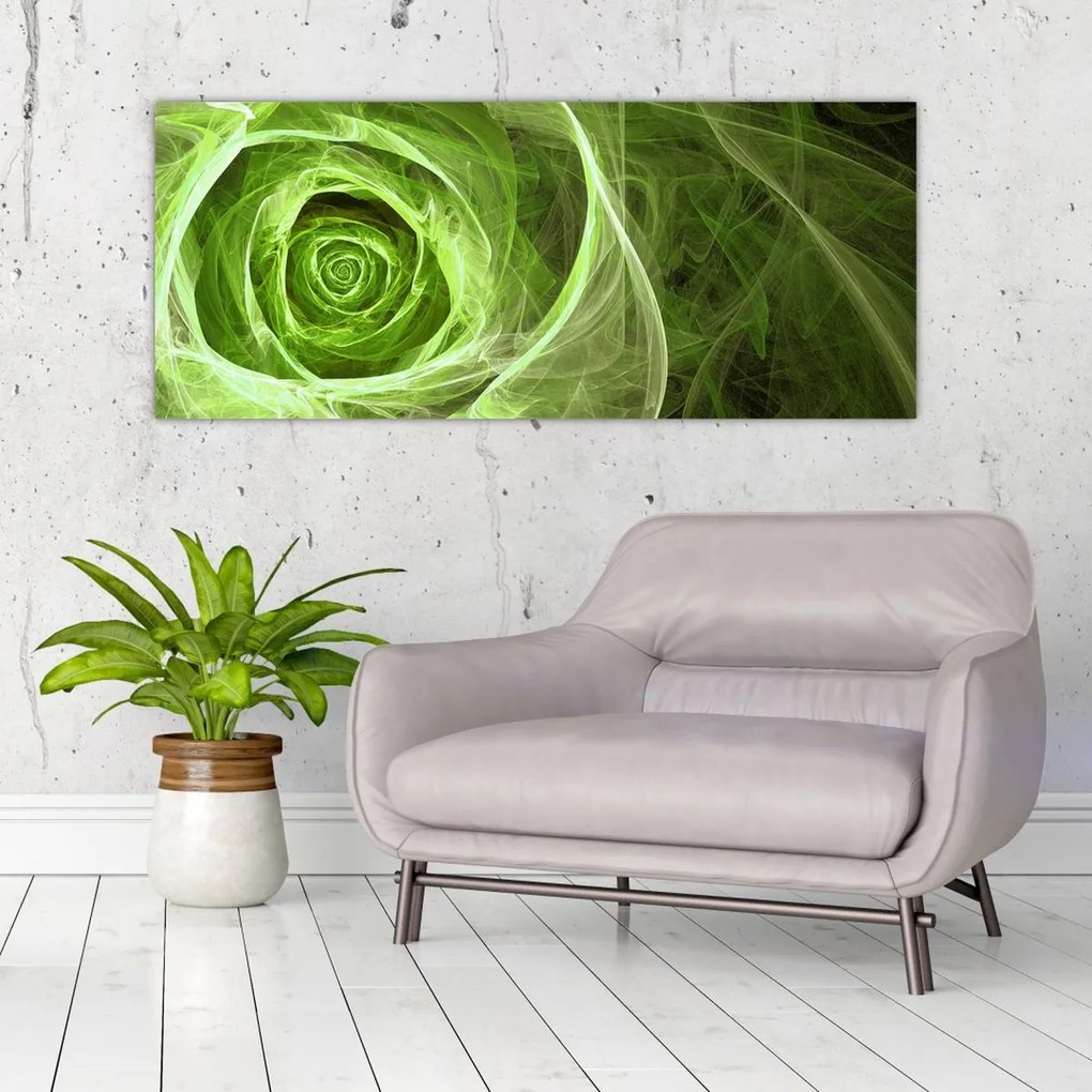 Tablou - Abstract Rose Green (120x50 cm)