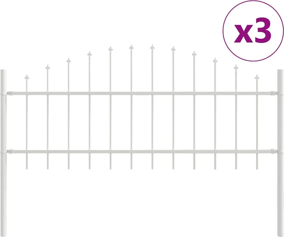 vidaXL Gard de Grădină 3 pcs Alb 170 x 140 cm