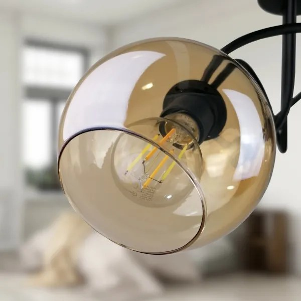 Lustră pe cablu VENUS BLACK 3xE27/60W/230V