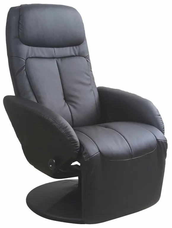 Fotoliu recliner tapitat Optima negru - H 84-101 cm