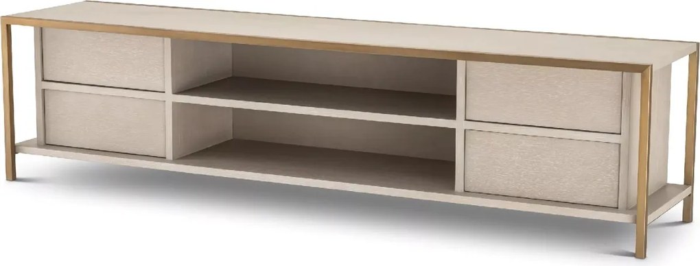 Comoda TV design LUX Wilmot furnir stejar albit