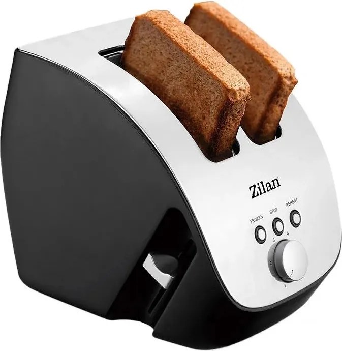 Prajitor de Paine ZILAN ZLN2690,negru inox 1000W, 6 nivele de rumenire