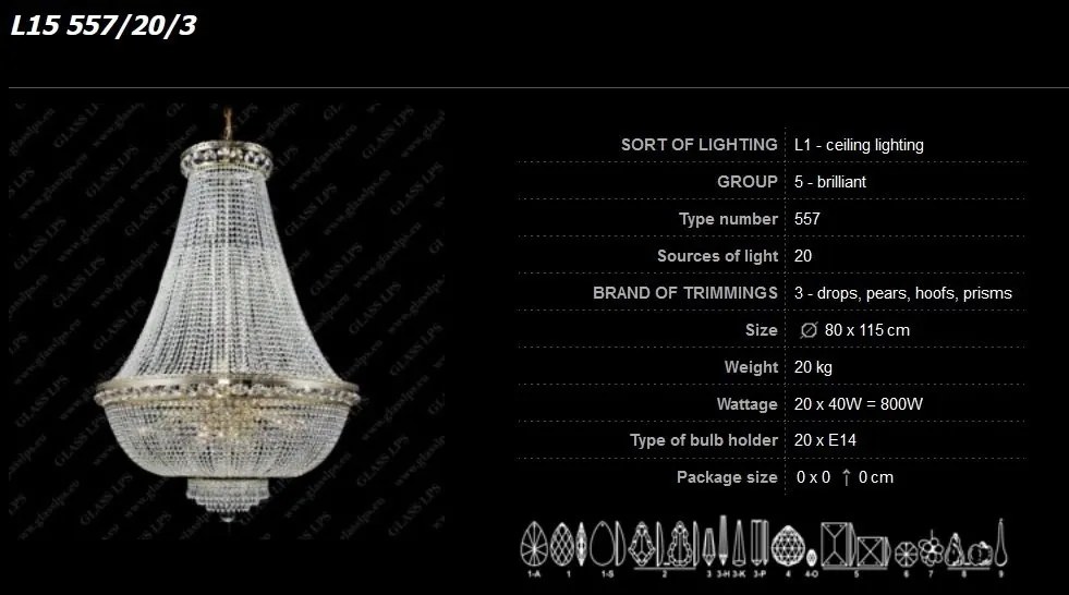 Lustra imperial cristal Bohemia, diametru 80cm