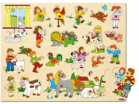 Puzzle mare Woody, cu mânere