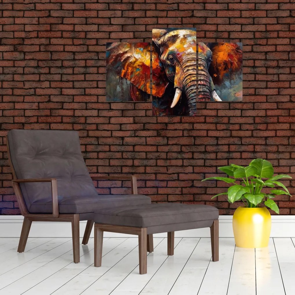 Tablou - Pictura unui elefant (90x60 cm)