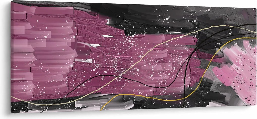 Tablou - Abstracție roz-roșu (120x50 cm)
