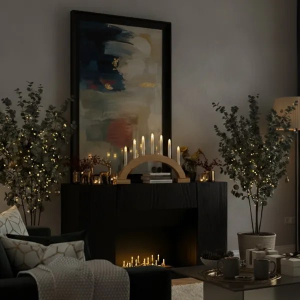 Brilagi - Suport LED pentru lumânare de Crăciun 7xLED/2xAA 28x45 cm