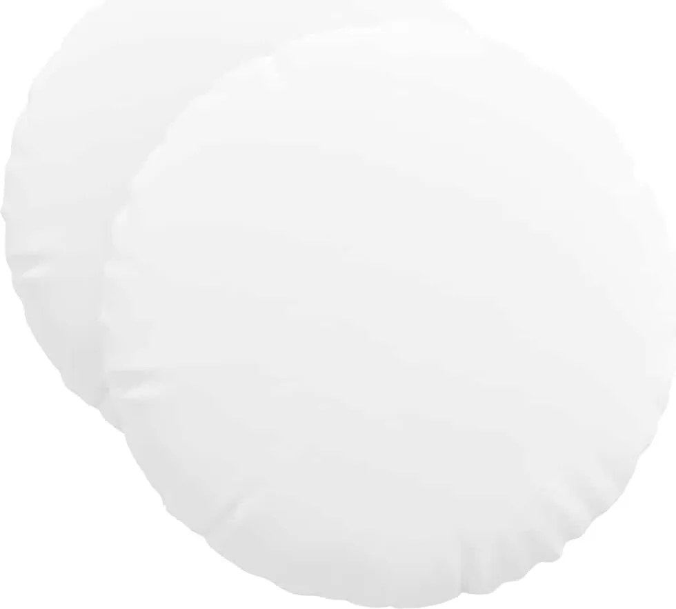 vidaXL Perne de Șezut 2 pcs Alb Ø50 x 19 cm țesătură