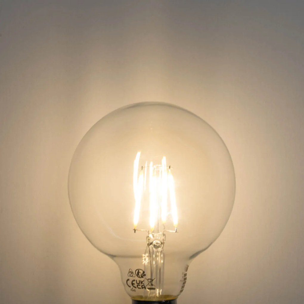 Set de 5 becuri LED E27 reglabile G95 5W 450LM 3000K