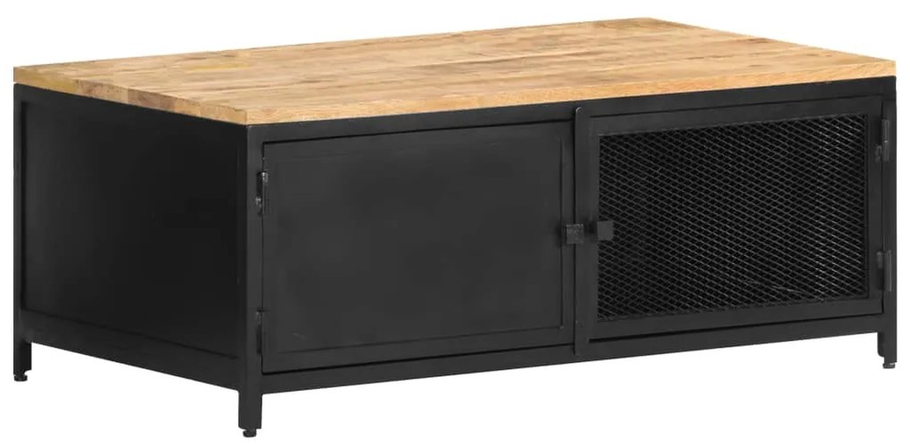 vidaXL Măsuță de cafea, 90 x 50 x 37, lemn masiv de mango nefinisat
