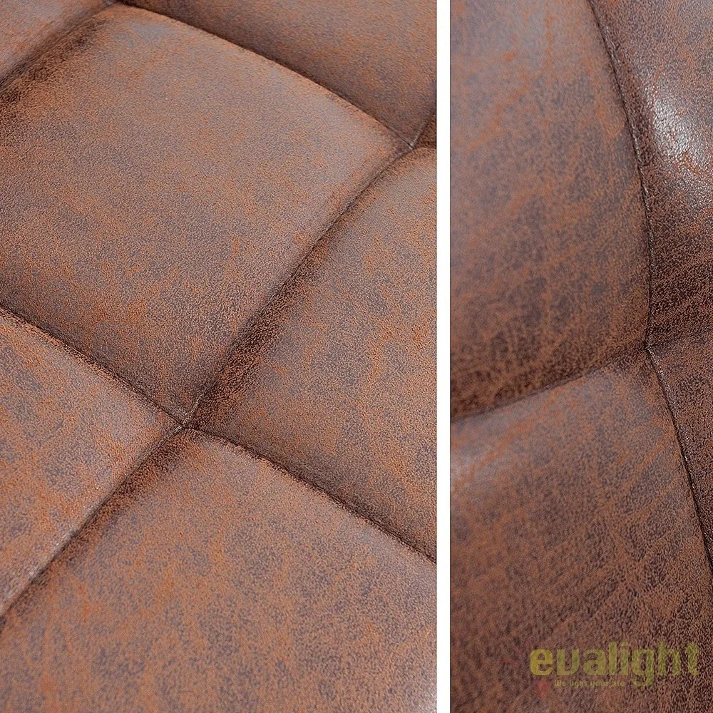 Set 2 scaune bar pivotante, tapiterie microfibra Modena maro vintage A-37937 VC