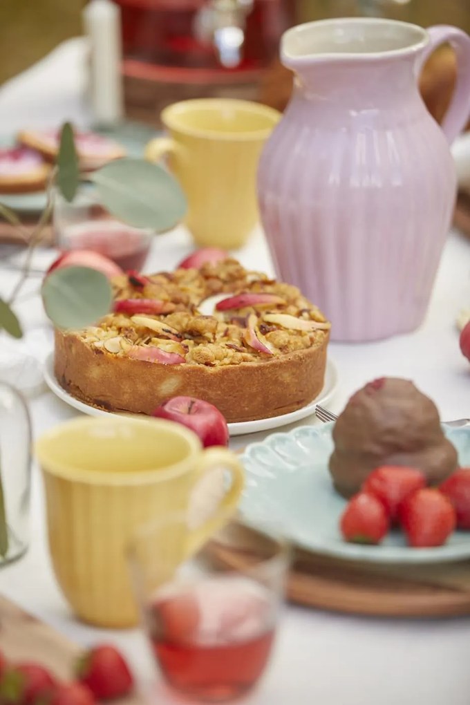 Cana din ceramica galbena cu caneluri MYNTE LEMONADE