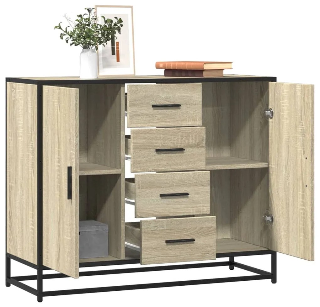 vidaXL Dulap, stejar sonoma, 92x35x76 cm, lemn prelucrat