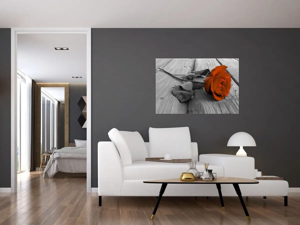 Tablou - Trandafir portocaliu (90x60 cm)