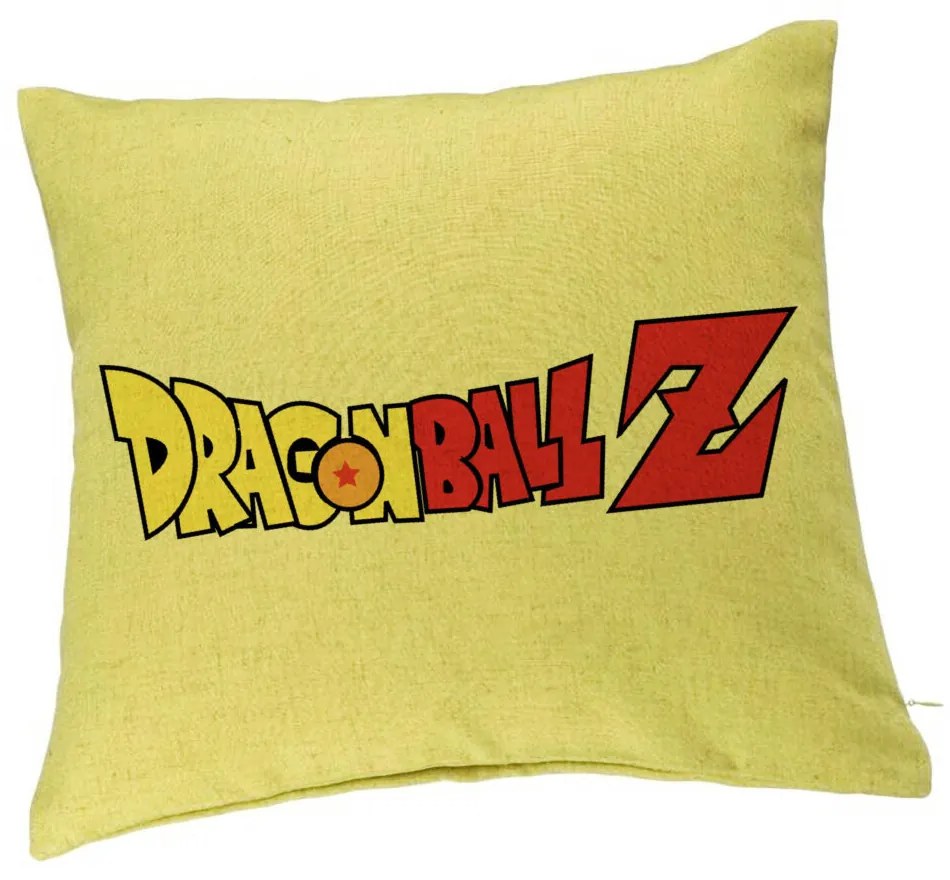 Perna Decorativa cu Dragonball Logo, 40x40 cm, Verde, Husa Detasabila, Burduf