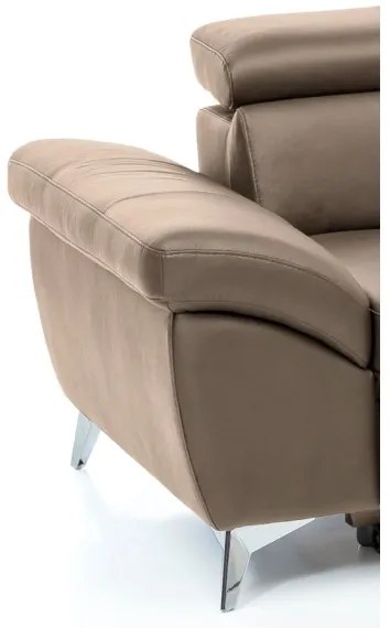 Canapea colțar extensibilă din piele SALERNO II, dreapta, maro