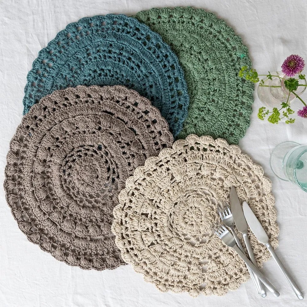 Suport pentru farfurii din amestec de bumbac ø 35 cm Crochet – Rex London