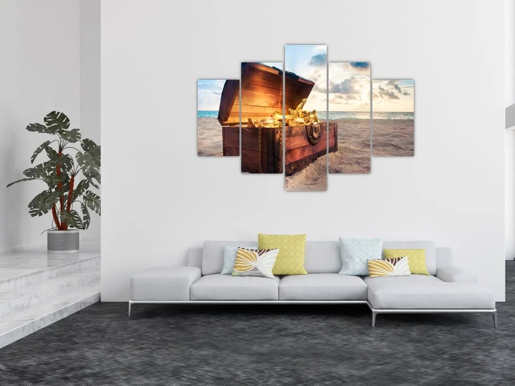 Tablou - Comoară pe plajă (150x105 cm)