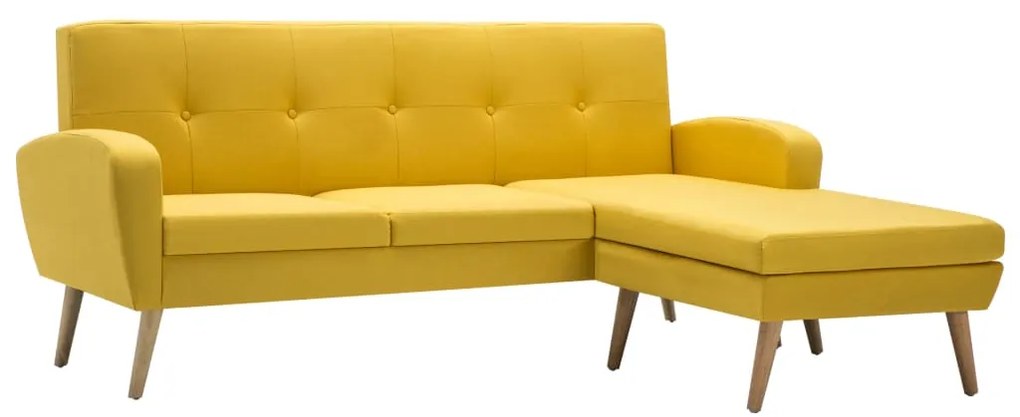 246998 vidaXL Canapea în formă de L, galben, 186x136x79 cm, tapițerie textilă