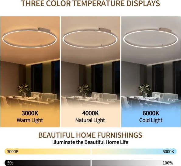 Brilagi - Corp de iluminat LED dimabil PORTOFINO LED/85W/230V Ø 120 cm bej + telecomandă