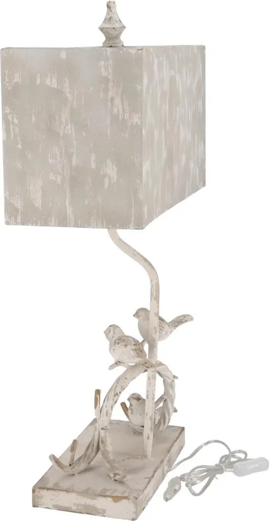 Lampa Shabby Chic Birds metal si rasina h 63 cm