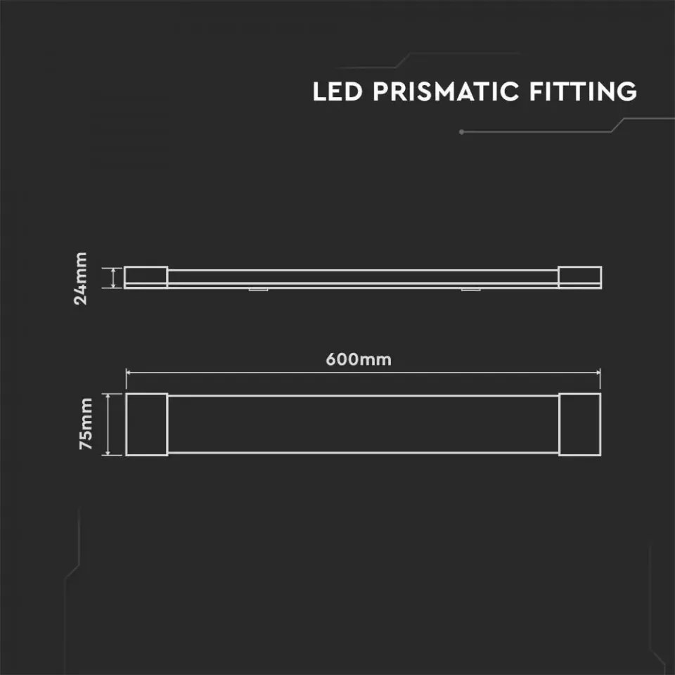 Corp de iluminat liniar cu LED cip SAMSUNG 20W, 2400 lm, V-TAC, 60cm, lumina rece