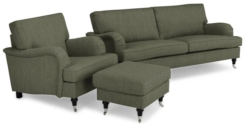 Set mobilier tapițat Bloomington A127 (Helena 4452)Chaki, Tapiterie, Picioare: Lemn, Role, Metal